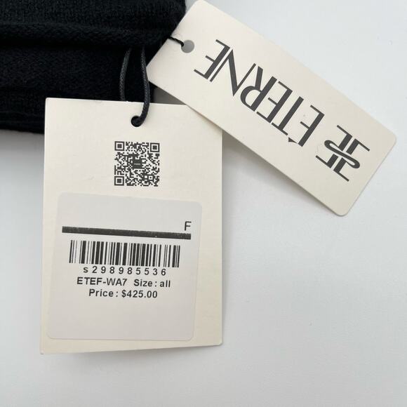 Eterne | NWT Luca Cashmere Scarf in Black 67.5in x 18.5in - Picture 6 of 8